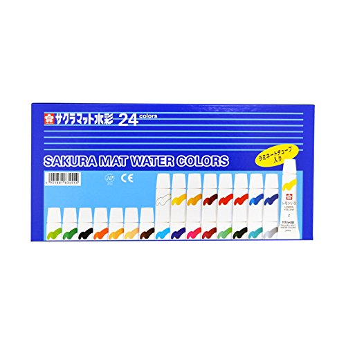 EMW24 サクラ マット水彩 ラミネートチューブ入り 24色 EMW24(24色入) サクラクレパス 4901881834554(60セット)