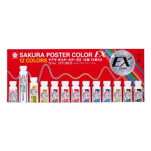 PEW13 サクラ ポスターカラー 12色 13本入り サクラクレパス 4901881822827(60セット)