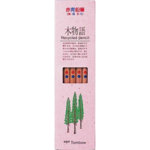 トンボ鉛筆 木物語リサイクル鉛筆 赤青 丸軸 CV-REAVP(12本入) トンボ鉛筆 4901991017656（100セット）
