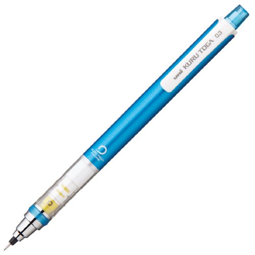 uni シャープペンシル クルトガ 0.3 ブルー 台紙つき M34501P.33(1本入) 三菱鉛筆 4902778028230