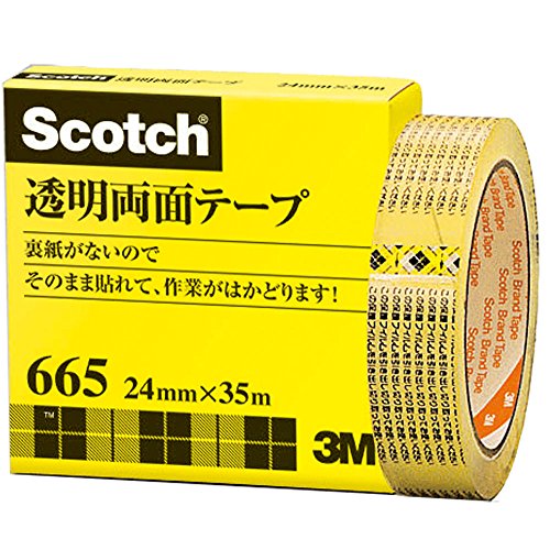 3M スコッチ 透明両面テープ 24mm×35m ライナーなし 紙箱入り 665-3-24