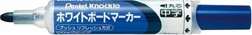 ぺんてる ボードマーカノックル XMWLM-Cアオ（30セット）特徴：インキが薄くなったら数回プッシュすれば、濃さが戻り、鮮やかに書けます。ペン先を押さずに後部をプッシュする方式ですので、ペン先を傷めません。インキ残量が確認できる表示窓つき。A characteristic: Deepness returns if I push it several times if ink becomes dilute and can write it vividly. I do not damage a pen point without pushing the pen point as it is a method to push the rear. It is with the indication window which an ink residual quantity can identify.