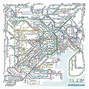 東京カート 鉄道路線図ハンカチ 首都圏 日本語 東京カートグラフィック 4562339392264