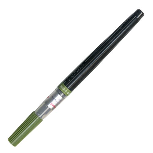 ぺんてる 筆ペン アートブラッシュ XGFL-115 オリーブグリーン（30セット）特徴：カラーインキと毛筆が一つになったカラー筆。毛筆特有の柔らかな線の表現が可能。みずみずしく鮮やかな発色で水彩表現ができ、文字を書くだけでなく水彩画やイラストに適しています。商品仕様：◆インキ成分：水性染料◆キャップ式（キャップ安全性：ISO規格適合）◆ブリスターパック入り◆材質：前軸：再生PP、キャップ：PP、後軸：再生PE、穂先：ナイロン繊維◆本体サイズ：13×13×175mm◆本体重量：13g適応リフィル：XFR−115Features: Duotones and calligraphy became one color brush. Soft wire brush for specific expressions are possible. In the lush, vivid color and watercolor expressions, writing as well as suitable for watercolors and illustrations. Product specifications: ◆ ink composition: water-based dye ? capped (Cap safety ISO standards) ? blister pack ? Material: front axle: recycled PP, Cap: pp, after shaft play PE, Pike: nylon ? Dimensions: 13 x 13 x 175 mm ? Net weight: 13 g Adaptive refill:XFR-115