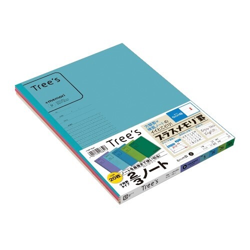 日本ノートキョクトウ_Tree's　B5 プラスメモリB罫　20枚　5冊束　UTRP2BX5UTRP2BX5-/4901470068513（30セット）