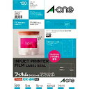 エーワン ラベルシール 光沢フィルム 透明 12面 10枚 28971(50セット)