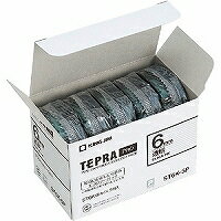テプラ・プロ テープカートリッジ エコパック5コ入り 透明ラベル 黒文字 ST6K-5P キングジム 4971660763313（24セット）