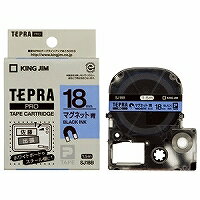 [単価1660円・120セット] テプラ・プロ テープカートリッジ マグネットテープ 青 18mm SJ18B キングジム 4971660763924（120セット）