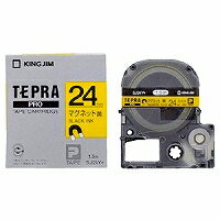 [単価1660円・120セット] テプラ・プロ テープカートリッジ マグネットテープ 黄 24mm SJ24Y キングジム 4971660755776（120セット）