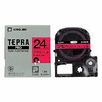 [単価1660円・120セット] テプラ・プロ テープカートリッジ マグネットテープ 赤 24mm SJ24R キングジム 4971660755790（120セット）