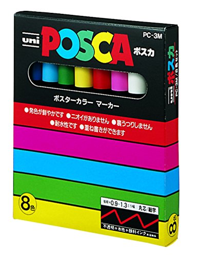 楽天オフィスジャパンPC3M8C　uni ポスカ 細字 8色 三菱鉛筆 4902778154519（50セット）