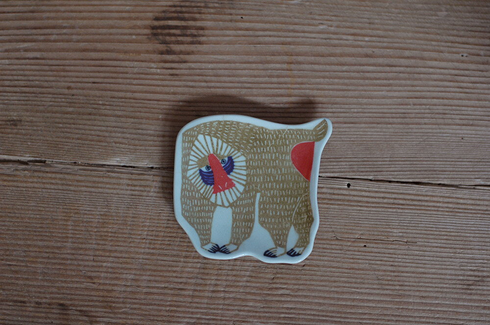 倉敷意匠 kata kata 印判手豆皿 (マンドリル・ブラウン)