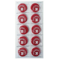 ミツヤ カラーマグネット MR-30 赤 30mm 10個 4902787312535