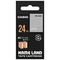 カシオ計算機 白文字テープ XR-24AX 透明に白文字 24mm 4971850153634