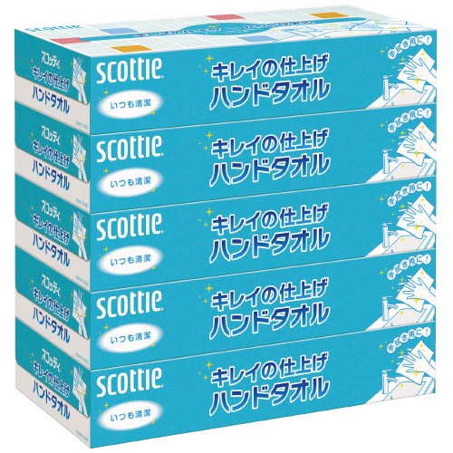 スコッティ ハンドタオル ボックス5箱 日本製紙クレシア 4901750325534