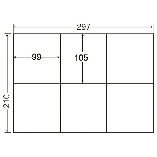 東洋印刷 ナナ コピー用ラベル C6G A4/6面 500枚 4974906092505（10セット）