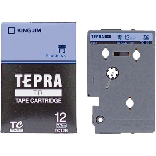キングジム テプラTRテープ TC12B 青に黒文字 12mm 4971660751709