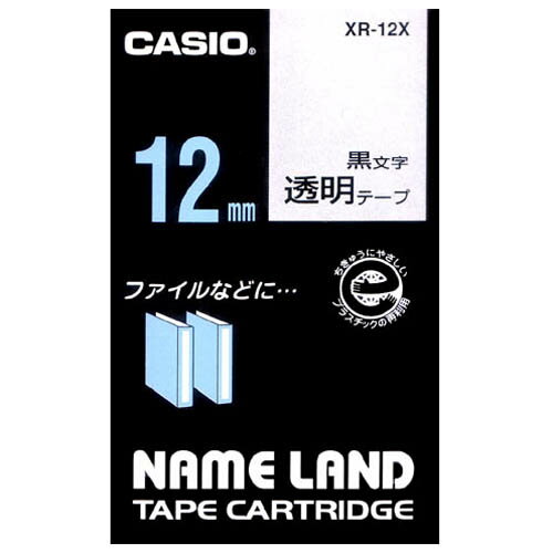 カシオ計算機 透明テープ XR-12X 透明に黒文字 12mm 4971850123620（60セット）