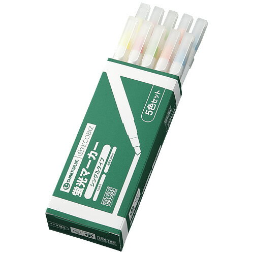 スマートバリュー 蛍光マーカー 5色入10本 H029J-MIX-10 4547345046257