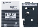 テプラTRテープカートリッジ 透明ラベル 9mm 黒文字 透明(マット) TT9KM キングジム 4971660752409(50セット)