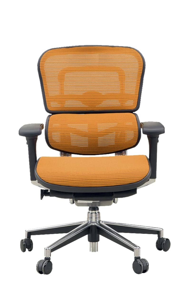 Ergohuman エルゴヒューマンチェア ベーシック イス 椅子 ファブリックメッシュ ロータイプ オレンジ EH-LAM-KMD-33