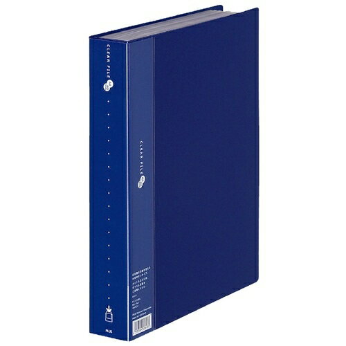 プラス クリアファイル80P FC-128EL A4Sネイビー 4977564338633