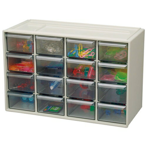 アイリスオーヤマ 小物キャビネット Lグレー4段*4列 KC-30R 4905009542390