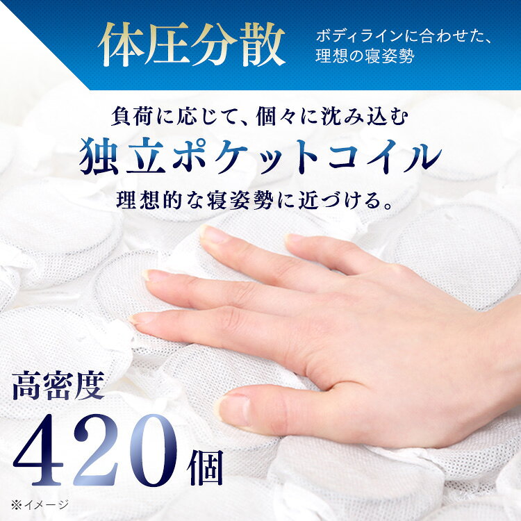 マットレス シングル 三つ折り 折りたたみ 10cm ポケットコイル コンパクト 軽量 お手入れ 簡単 折り畳み 10センチ 敷布団 一人暮らし アイリスオーヤマ PMTS10H-3S [3]