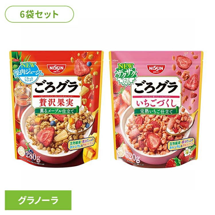 【6袋】食品 グラノーラ シリアル ごろグラ 果実 グラノーラ シリアル くだもの ざくざく食感 ドライフ..