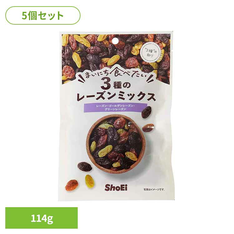 【5個】まいにち食べたい 3種のレーズンミックス カリフォルニア トルコ 中国 国内製造 ゴールデン レーズン 正栄食品 まいにち食べたい 焙煎 個包装