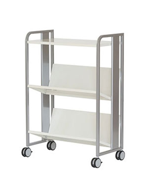 【法人様配送限定特価!!】PB-H 重量物対応 ファイルワゴン 天板付き 2段 1台[シルバーメタリック色][傾斜棚](アイボリー色)[ブックエンドなし][キャスター付き]【お客様組立】各種デスク用オプション 10-007MH