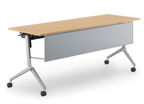 【短納期品】コクヨ フラップテーブル リーフライン[Leafline][1台][棚なし][ABS幕板付][W1800×D600×H720mm][アジャスター付キャスター][選べる天板カラー全2色]オフィス,SOHO,店舗,病院,福祉施設,役所,学校,学習塾向け [2]