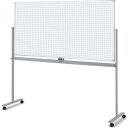 コクヨ 回転式ホワイトボード(グレー暗線/ホワイト) BB-R900シリーズ BB-R936AWW 外寸法/W1915×D628×H1800mm 板面有効寸法/W1760×H865mm 暗線/30mmピッチ 板面/ホーロー マグネット使用可能 粉受け部付 イレーザー1個,マーカー3本(青・黒・赤)付 ストッパー付キャスター