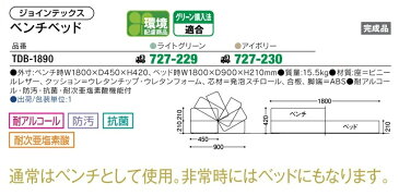 ベンチベッド　TDB-1890　1台分　【 軽量 】 【 完成品 】 【 選べる張地カラー　全2色　ビニールレザー張り 】　【 幅1800mm×奥行450mm×高さ420mm 】　プラスジョインテックス