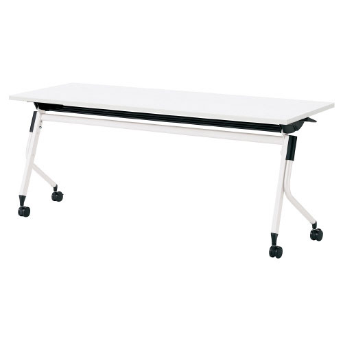 【即納品】プラスジョインテックス Linello 3(リネロ スリー) フォールディングテーブル ローカンエッジタイプ 幕板なし 1台 W1800×選べる奥行600/450mm×H720mm 棚付 選べる脚部カラー全2色/天板カラー全2色 キャスター付(アジャスト機能付)