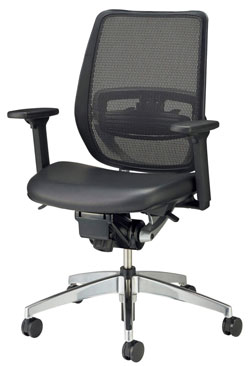 ライオン事務器 レビフ 2nd. No.1362 ブラック 1脚 レビフ2チェア 背:メッシュ/座:クッション(PUレザー..