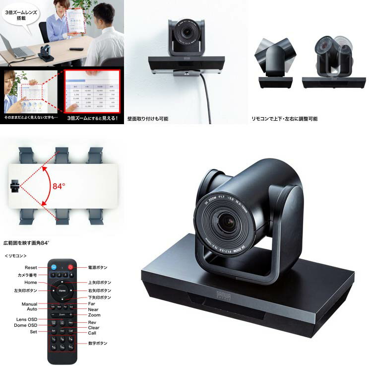 楽天市場】サンワサプライ 3倍ズーム搭載会議用カメラ cms-v50bk 楽天市場】サンワサプライ 3倍ズーム搭載会議用カメラ cms-v50bk
