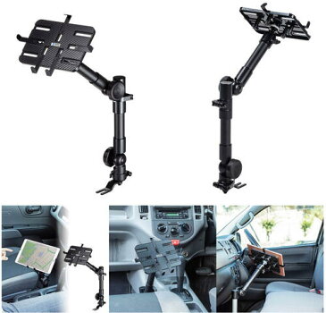 【 06/10AM 在庫潤沢 】 サンワサプライ 車載用タブレットスタンド CAR-SPHLD2 1ケ ◆車内の見やすい位置にタブレットを固定できる、タブレットスタンド ◆社内オフィス化 インカーワーク ◆在宅ワーク テレワークにも ◆折りたたみ可能