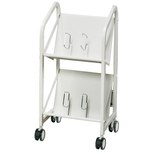 プラス ファイルワゴン 2段タイプ NF-490 1台 ◆キャスター付き 内ストッパー付き ◆A4・B5ファイル対応 ◆ほぼ完成品 ファイル収納