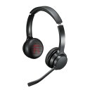 サンワサプライ Bluetoothヘッドセット ( 両耳タイプ ・ ノイズの少ない単一指向性 ) MM-BTSH62BK 1台 ◆Bluetooth対応 ◆ワイヤレス ◆マイクは左右どちらでも使用可能 ◆付属のType-Cケーブルで充電可能 ◆テレワーク 在宅勤務 WEB会議に