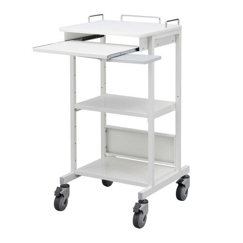 サンワサプライ　移動式機器設置カート　ホワイト色　RAC-FA3　1台　◆立ち作業に最適なハイスタンドラ..