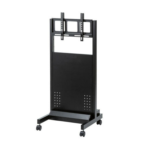 サンワサプライ　サイネージ向けモニタスタンド　キャスター付き　CR-LAST30　1台　◆VESA規格対応　◆24～42型程度に対応　◆角度調整　◆高さは無段階で調整可能　◆鍵付き収納ボックス装備 　◆耐荷重50kgまで　◆ブラック色　◆お客様組立商品