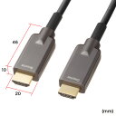 サンワサプライ アーマードHDMIケーブル 30m KM-HD20-UFBA30 1ケ ◆光ファイバ ◆金コネクタ ◆金pin ◆ウルトラハイスピード ◆8K60Hz ◆5K60Hz ◆4K120Hz ◆4K60Hz ◆4K30Hz ◆FULL HD1080p ◆HDR対応 ◆スパイラル形状のステンレスガード内蔵(2)