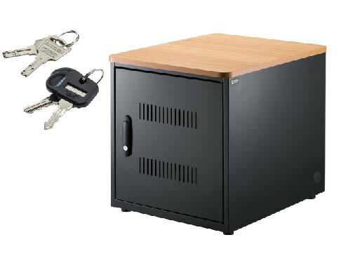 【 日本製 】 サンワサプライ　ICT　タブレット収納保管庫 ( 10台収納 )　CAI-CAB64LM　1台　◆アジャスター付　◆鍵付　◆ケーブル口付　◆仕切り板付　◆移動に便利なハンドル付　◆収納の底面にはクッション材 　◆14インチ程度までのタブレットの収納可能