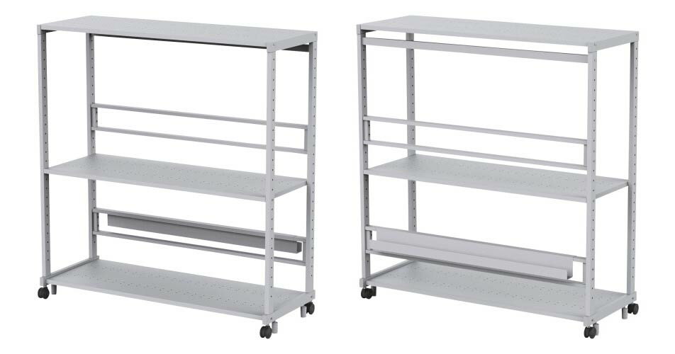 【 日本製 】 サンワサプライ　eラック　Hシリーズ　ライトグレー色　ER-140H　1台　◆キャスター付き　◆アジャスター付き　◆ケーブルタップ受け付き　◆RoHS 10　◆RoHS 6　◆ノックダウンお客様組立品