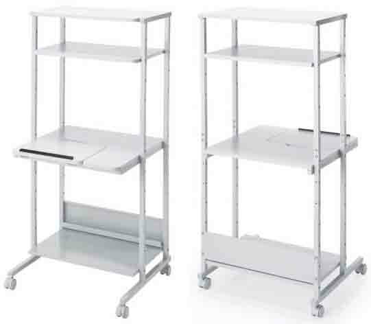 サンワサプライ　チルト天板パソコンラック　( W650 )　ライトグレー色　RAC-EC20　1台　◆キャスター付..