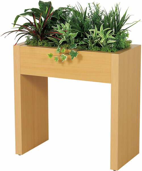Leafy Plants - 【法人様配送限定】 ベルク ボックスパーテーション ワイドタイプ GR2213 ナチュラル 外寸法:W600×H820×D400mm フェイクグリーン 造花 人口植栽 完成品 受注生産