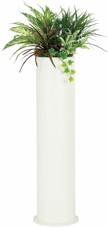 【法人様配送限定】ベルク 装飾プランター 円筒プランター 円筒タイプ GR2542 アイボリー 外寸法:W250×H1200×D250mm 受注生産 フェイクグリーン 造花 人口植栽 人工観葉植物 完成品