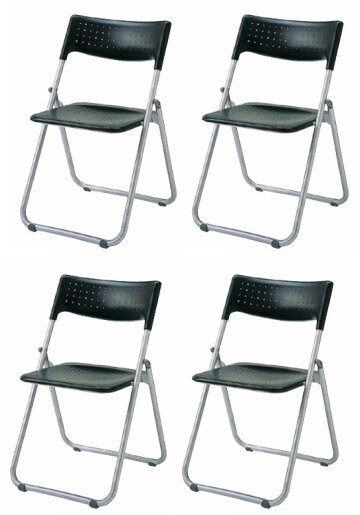 【期間限定特価!!4/26(日)迄】4脚セット SUPERカルーナ SS-S039N 折りたたみイス【指はさみ防止設計】..