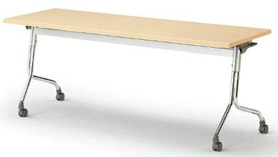 Rakuten - アイリスチトセ フレクター [Frecter] フォールディングテーブル フレームメッキタイプ W1500×D600×H700/720mm 棚付 選べる天板・幕板カラー全6色 選べる幕板なし/幕板付 平行スタックタイプ 指を挟み防止安全設計 アジャスター(調整幅最大10mm)片側ストッパー付 受注生産